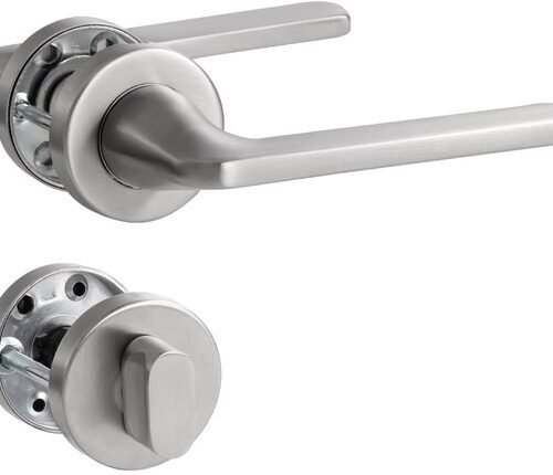 Ibenzoa® Stijlvolle zilverkleurige deurklink voor binnen- en buitendeuren met ronde rozet