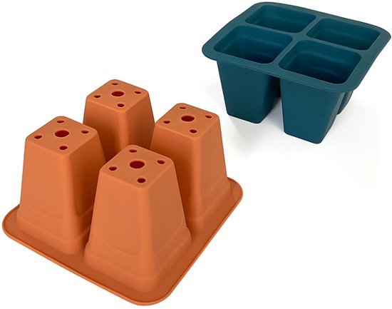 Unyqoos® Opvouwbare siliconen kweektrays met drainage voor planten en tuinieren