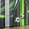 Ibenzoa® Moderne halftransparante gordijn met linnenlook en voetbalthema