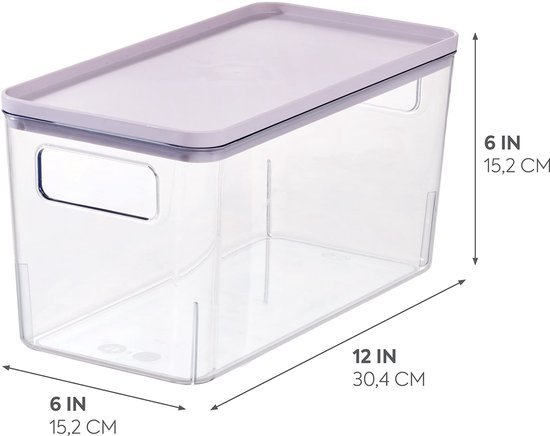Ibenzoa® Transparante opbergdoos met deksel en handgrepen voor keuken en meer
