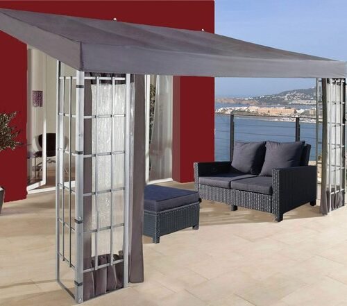 Ibenzoa® Vervangend Antraciet Dakzeil voor Pergola 3x4m met Waterafvoer