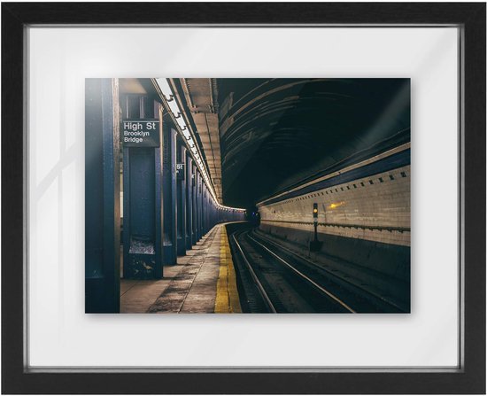 Ibenzoa® Stijlvolle zwevende fotolijst in zwart hout met dubbel glas voor elk interieur