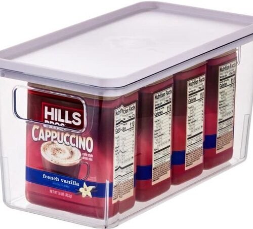 Ibenzoa® Transparante opbergdoos met deksel en handgrepen voor keuken en meer