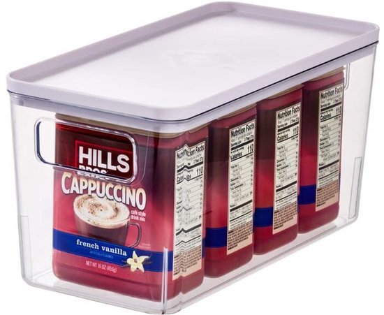 Ibenzoa® Transparante opbergdoos met deksel en handgrepen voor keuken en meer