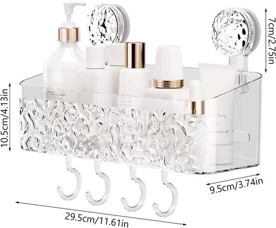 Ibenzoa® Handige doucheopslag met zuignap en scheermeshouder zonder boren