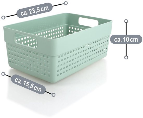 Ibenzoa® Vierdelige set multifunctionele kunststof opbergmanden voor elk interieur Ibenzoa® Vierdelige set multifunctionele kunststof opbergmanden voor elk interieur