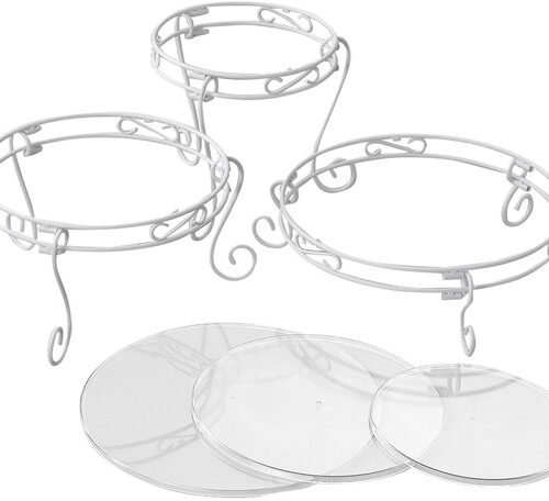 Ibenzoa® Elegant 3-laags Metalen Taartplateau Set voor Diverse Gebakspresentaties