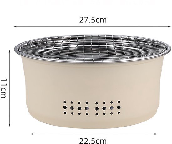 Ibenzoa® Draagbare houtskoolbarbecue met roestvrijstalen ontwerp en antiaanbaklaag Ibenzoa® Draagbare houtskoolbarbecue met roestvrijstalen ontwerp en antiaanbaklaag