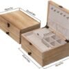 Ibenzoa® Landelijk Houten Sieradenkistje met Dubbel Dek voor Dames en Meisjes Ibenzoa® Landelijk Houten Sieradenkistje met Dubbel Dek voor Dames en Meisjes