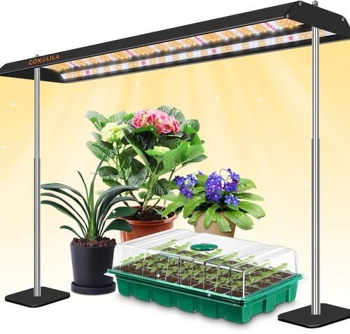 Ibenzoa® Verstelbare LED Kweeklamp Stand met Timer voor Binnenplanten