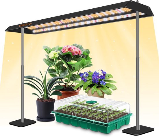 Ibenzoa® Verstelbare LED Kweeklamp Stand met Timer voor Binnenplanten
