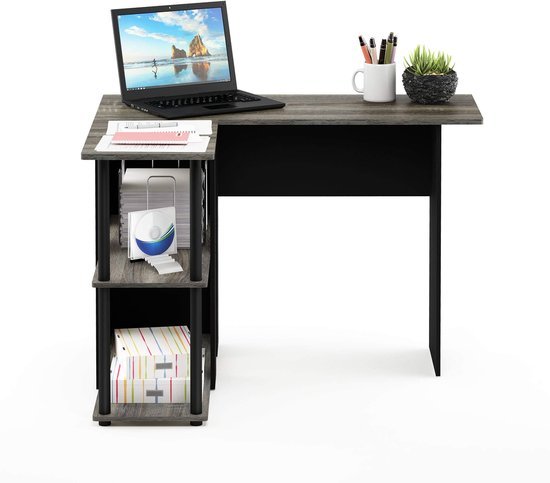 Ibenzoa® Ruim L-vormig bureau met planken voor efficiënt werken thuis of op kantoor Ibenzoa® Ruim L-vormig bureau met planken voor efficiënt werken thuis of op kantoor