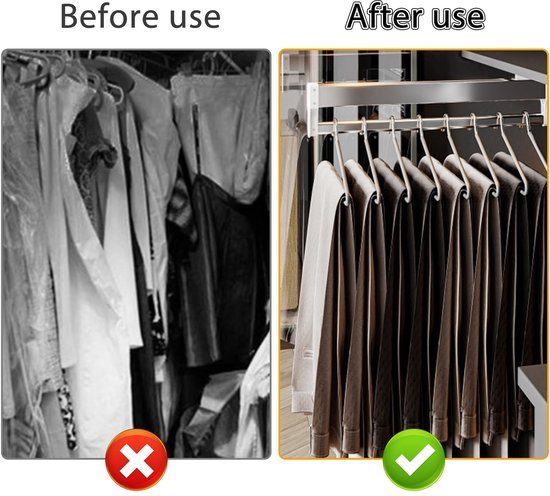 Ibenzoa® Uittrekbare en verstelbare kledingstang voor optimale ruimtebesparing in kasten