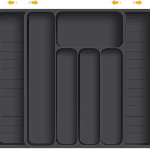 Ibenzoa® Ruime en verstelbare bestekbak met 7 vakken voor keukenorganisatie