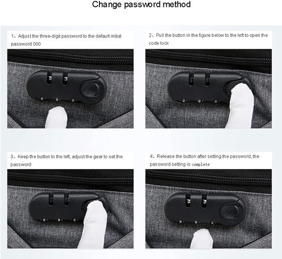 Ibenzoa® Waterbestendige multifunctionele laptoprugzak met wieltjes en USB-aansluiting