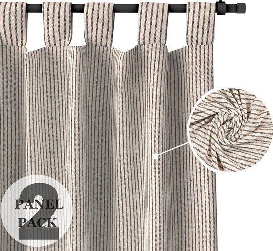 Ibenzoa® Elegante gestreepte gordijnen met lussen voor lichtfiltering in huis