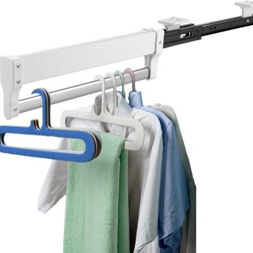 Ibenzoa® Uittrekbare en verstelbare kledingstang voor optimale ruimtebesparing in kasten