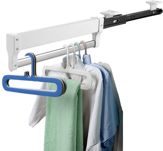 Ibenzoa® Uittrekbare en verstelbare kledingstang voor optimale ruimtebesparing in kasten