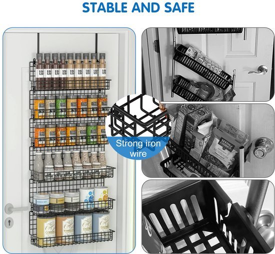 Ibenzoa® Ruim kruidenrek met zes niveaus voor wand- en deurmontage in keuken