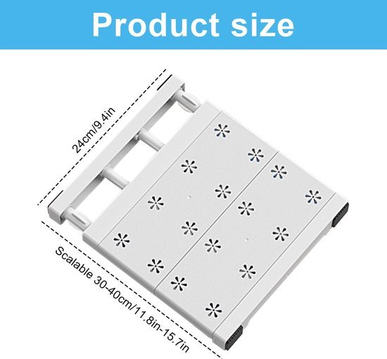 Ibenzoa® Verstelbaar telescopisch rek voor extra opbergruimte in kasten en keukens