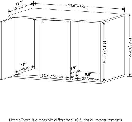 Ibenzoa® Stijlvolle kattenbakmeubel in walnoot voor een opgeruimd interieur