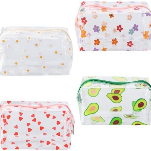 Ibenzoa® Set van 4 Multifunctionele Transparante Tassen voor Cosmetica en Schoolbenodigdheden