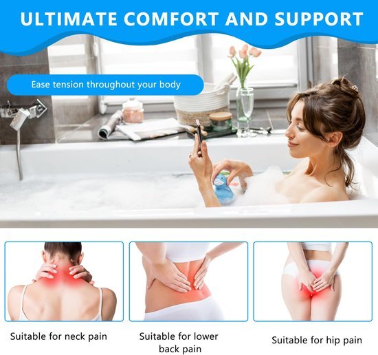 Ibenzoa® Volledig ergonomisch badkussen met antislip en comfortabele hoofdsteun