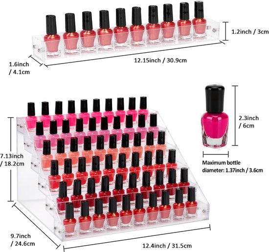 Ibenzoa® Transparante 6-laagse opbergstandaard voor nagellak en kleine flessen Ibenzoa® Transparante 6-laagse opbergstandaard voor nagellak en kleine flessen