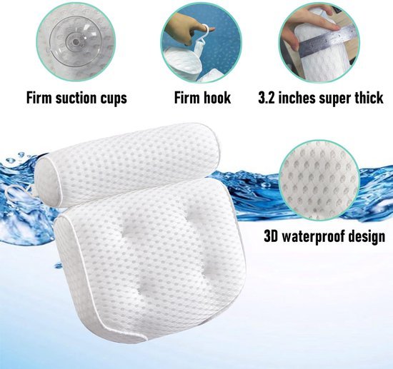 Ibenzoa® Comfortabel badkussen met antislip en zachte ondersteuning voor nek en rug Ibenzoa® Comfortabel badkussen met antislip en zachte ondersteuning voor nek en rug