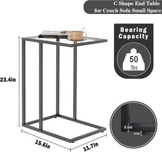 Unyqoos® C-vormige bijzettafel en
