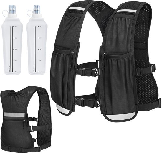 Unyqoos® Lichtgewicht hardloopvest met drinkflesjes voor comfortabel en veilig sporten