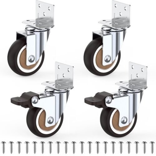 Ibenzoa® Stille 360 Graden Zwenkwielen met L-vormige Bevestiging voor Meubelverplaatsing
