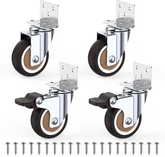 Ibenzoa® Stille 360 Graden Zwenkwielen met L-vormige Bevestiging voor Meubelverplaatsing Ibenzoa® Stille 360 Graden Zwenkwielen met L-vormige Bevestiging voor Meubelverplaatsing