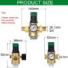 Unyqoos® Messing waterdrukregelaar met manometer en filter voor optimale waterkwaliteit