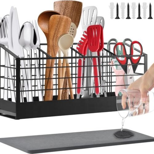 Ibenzoa® Stijlvolle en functionele keukengereihouder met vier vakken voor werkblad of wand