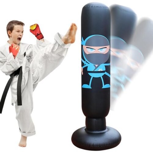 Ibenzoa® Bokszak voor kinderen, opblaasbaar met handschoenen, ideaal voor training en ontspanning