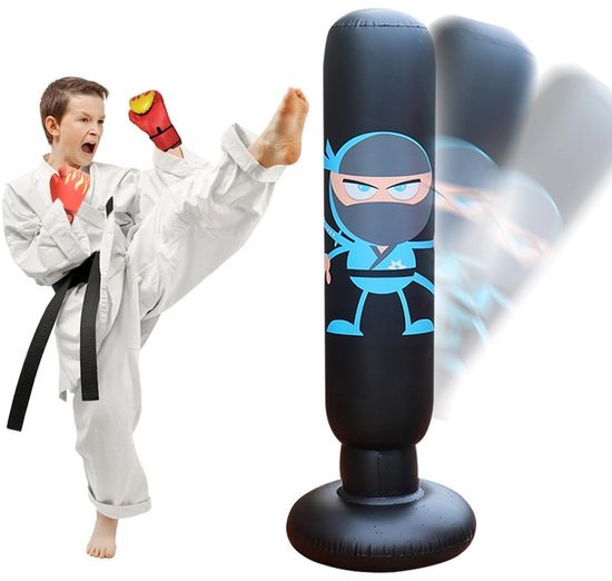 Ibenzoa® Bokszak voor kinderen, opblaasbaar met handschoenen, ideaal voor training en ontspanning