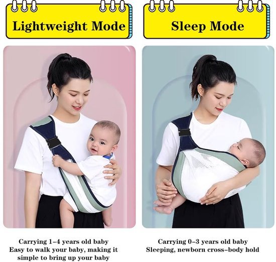 Ibenzoa® Verstelbare en ergonomische babydraagdoek voor comfortabel dragen