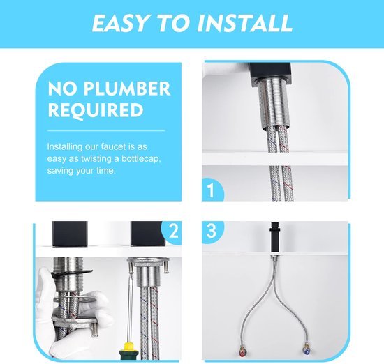 Ibenzoa® Moderne matzwarte badkamerkraan met watervaluitloop en afvoergarnituur Ibenzoa® Moderne matzwarte badkamerkraan met watervaluitloop en afvoergarnituur