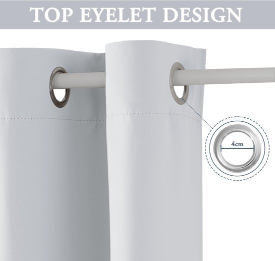 Ibenzoa® Wit deurgordijn met verstelbare stang voor eenvoudige installatie zonder boren