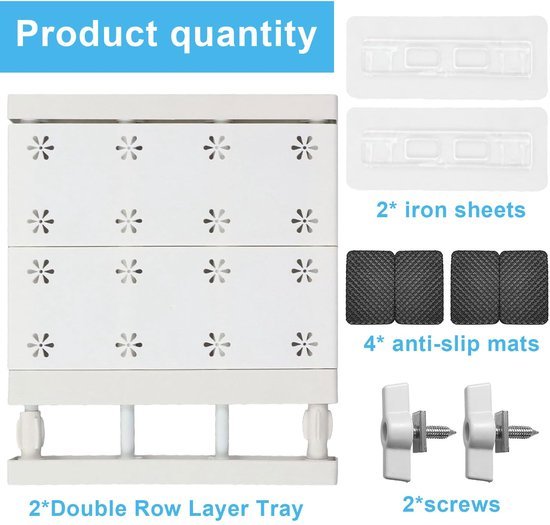Ibenzoa® Verstelbaar telescopisch rek voor extra opbergruimte in kasten en keukens