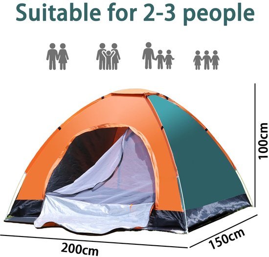 Ibenzoa® Automatische pop-up tent voor twee personen ideaal voor kamperen en strand
