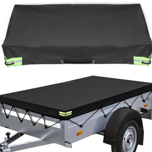 Ibenzoa® Weerbestendig afdekzeil voor aanhangers met reflecterende strepen en elastische touwen