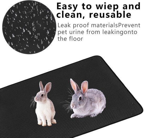 Ibenzoa® Waterdichte en herbruikbare mat voor kooien en transportboxen 150x100 cm