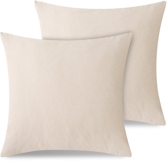 Ibenzoa® Zachte katoenen kussensloop met gestreept linnen ontwerp 40x40 cm Ibenzoa® Zachte katoenen kussensloop met gestreept linnen ontwerp 40x40 cm