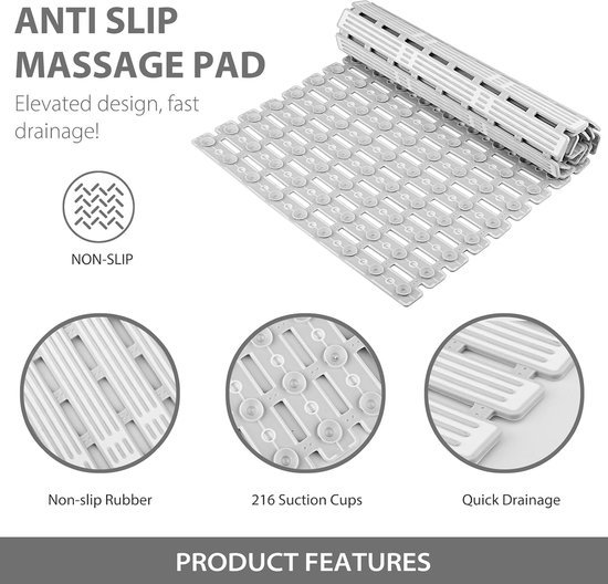 Ibenzoa® Antislip douchemat met sneldrogend en antibacterieel materiaal voor badkamer