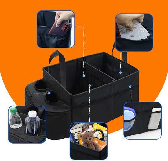 Ibenzoa® Handige en ruime auto-opbergbox voor achterbank of kofferbak