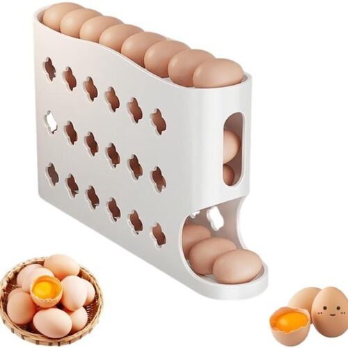 Ibenzoa® Ruimtebesparende eierhouder met vier etages voor veilig opbergen van 30 eieren