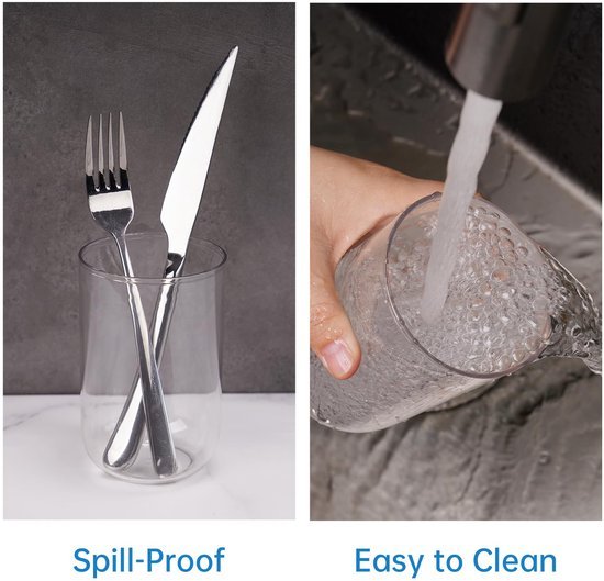 Ibenzoa® Transparante kunststof bekerset voor badkamer en keuken, 3 stuks