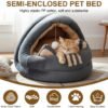Ibenzoa® Gezellig en stijlvol kattenbed met zacht kussen en speelbal voor binnen